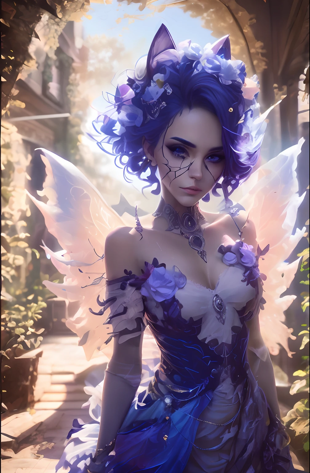Make more details on the face, especially in the eyes in a way that makes sense and looks beautiful