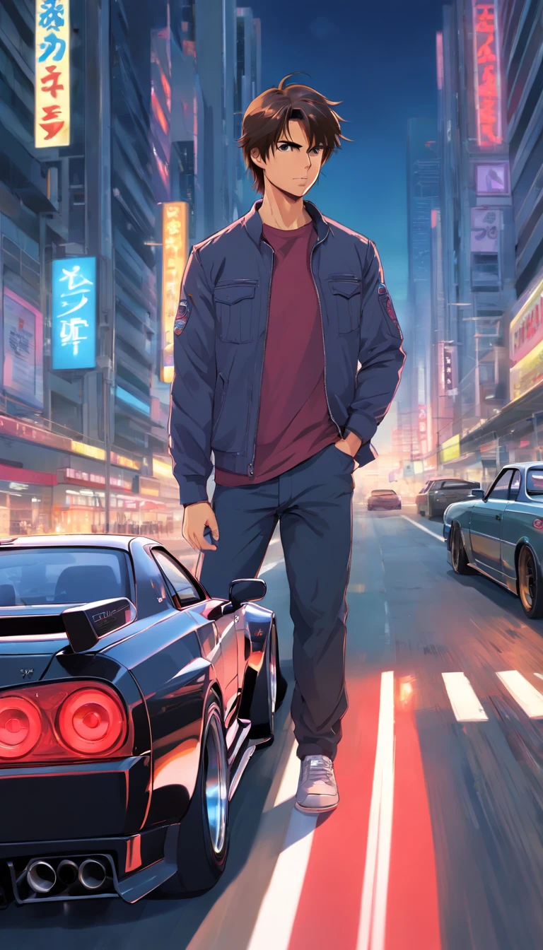 Tom cruise and fast and furious, Nissan R34 , Car Color black perlesen Red,velg silver