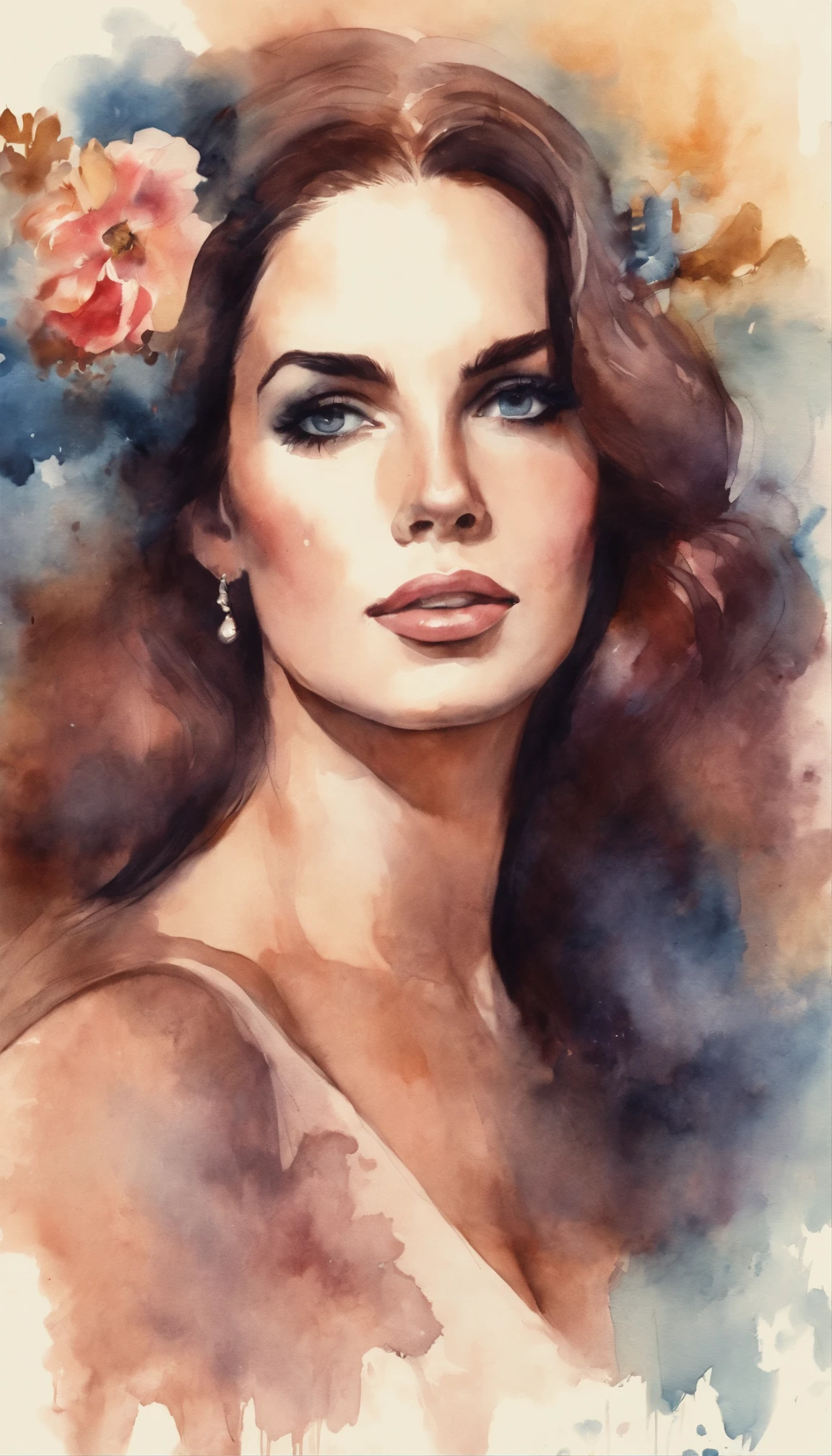 (lana del rey, music icon, vintage vibes, dreamy atmosphere, melancholic mood, retro aesthetic)