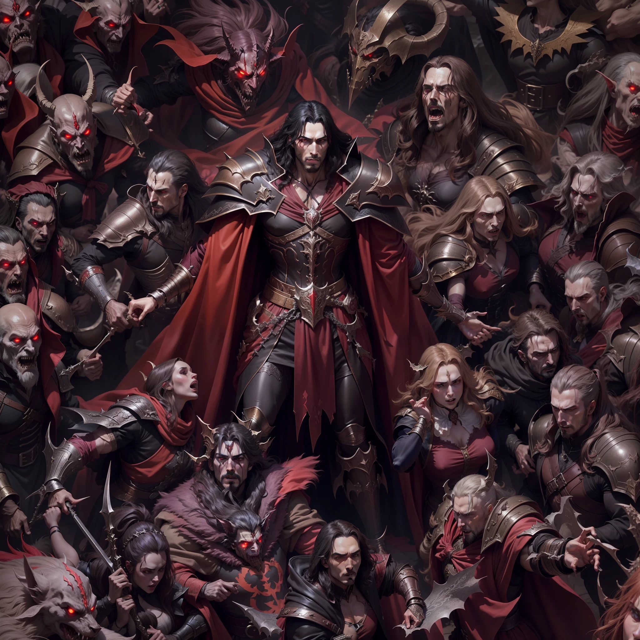 Castlevania Shadow Lord Hyper Realistic Super Detailed Lord Dracula's centerpiece leading an army of demons into battle