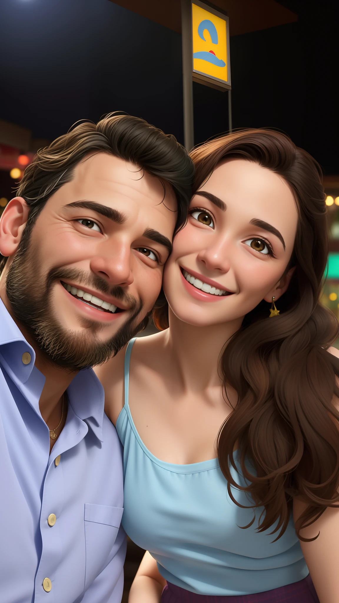 Smiling couple posing for a photo in a restaurant at night, Directed by: Nandor Soldier, imagem de perfil, Valentina Embaralhamento, casal feliz, Directed by: Luis Miranda, andrea rocha, fernanda suarez, por, Directed by: Felipe Seade, casal sorridente, Directed by: Enrique Tábara, david rios ferreira, 3 0 anos de idade mulher, mulher de 30 anos