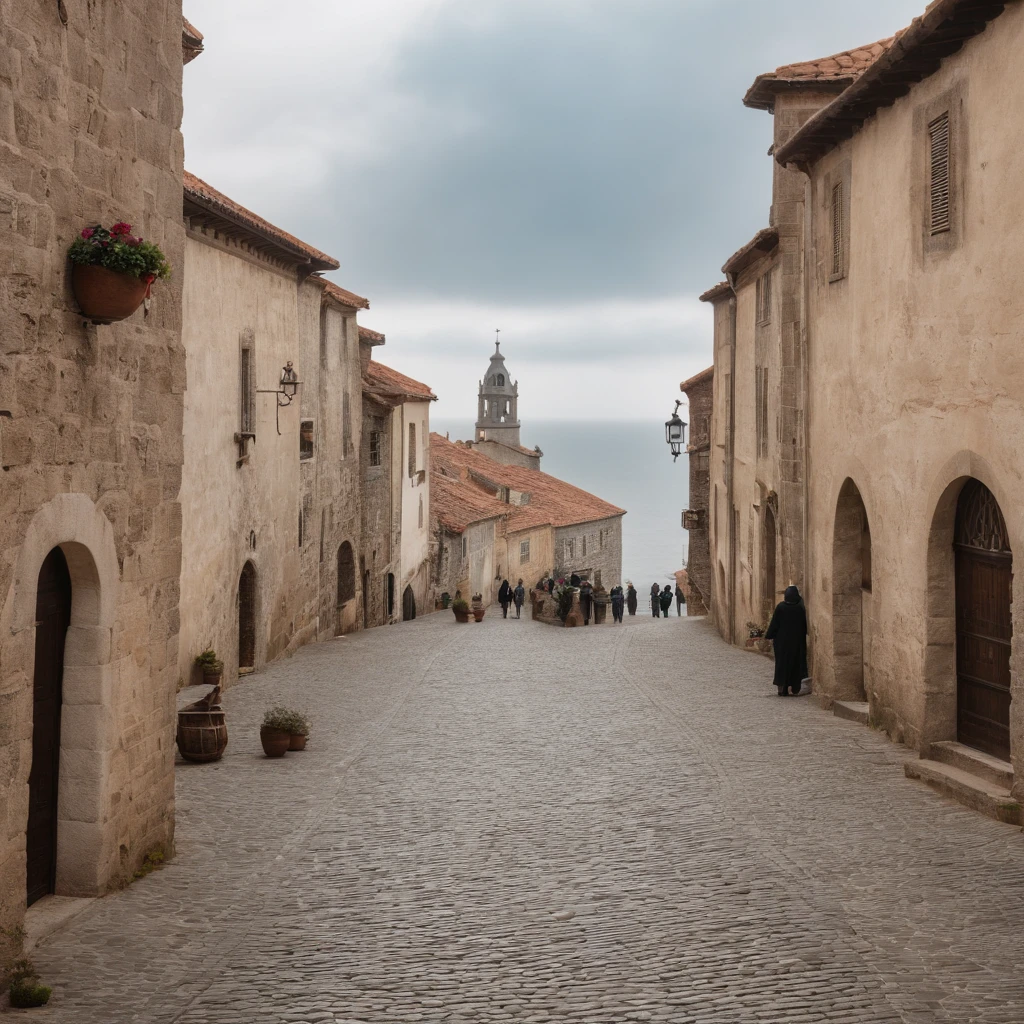 Mar medieval com porto