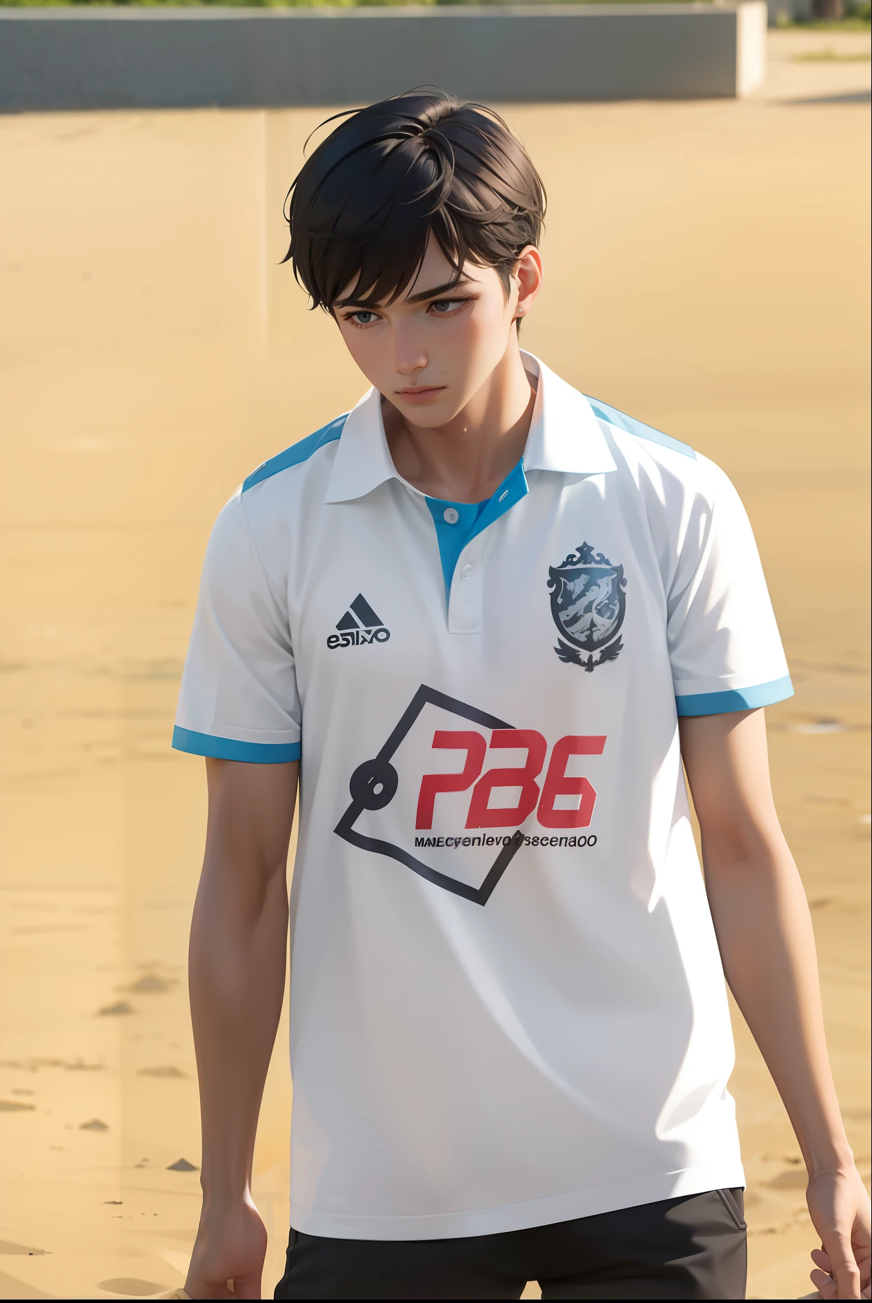 Attractive profile picture, masterpiece, ultra-precise rendering, beautiful and cool young man, trustworthy, dependable young man, savior of the world, simple design, most beautiful image, 4K, short hair.