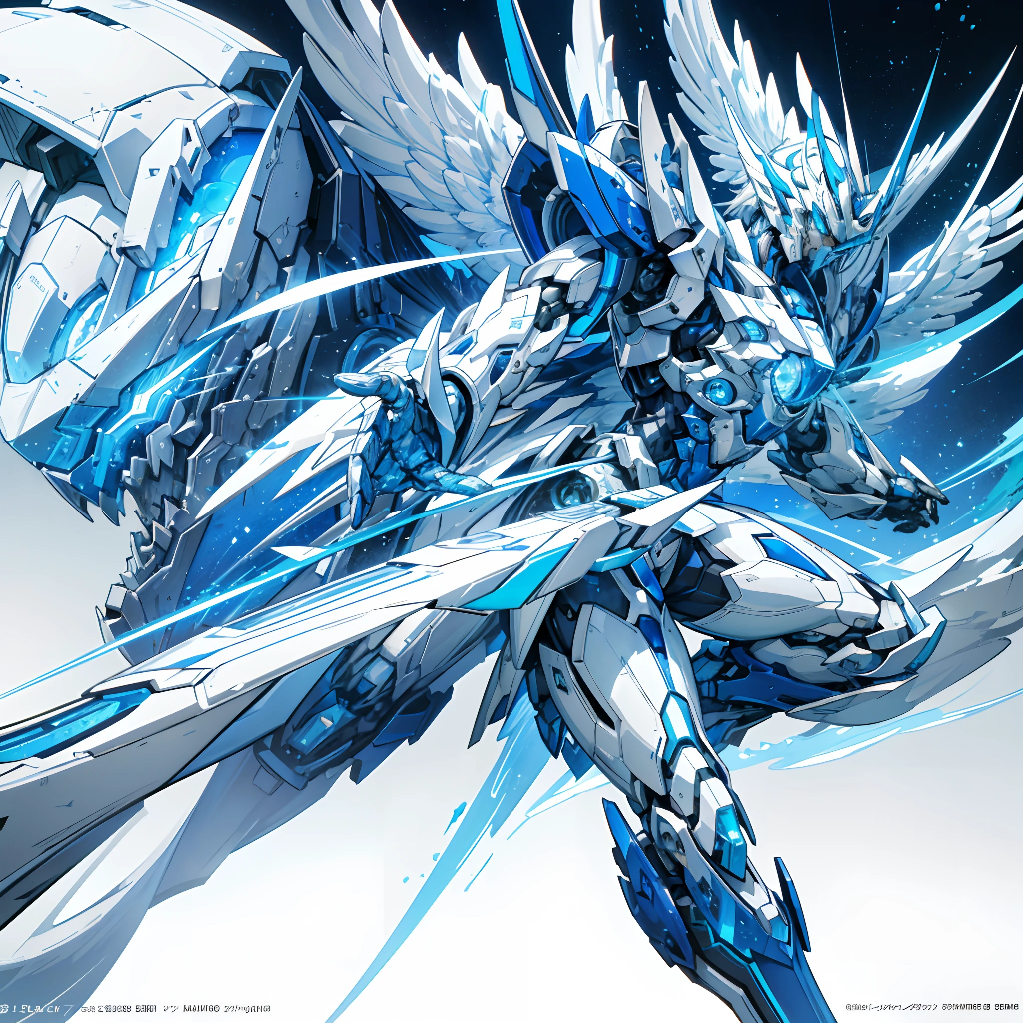 Render digital art,Extremely detailed light and shadow,Stylized digital art,超高分辨率,Extreme graphics and ultimate art style,Soft lighting,The high bitrate is 4K,Extreme ray tracing,Ultimate two-dimensional painting style,Side face display,exquisite and meticulous,Boutique art anime wallpaper 4k,Shot with a 120mm wide Canon Eos III ZEISS, detailed anime art,Highly extreme blue and white mech,Cute Shotai type boy,Extremely white hair assembly line,The ultimate blue and white armor,Ultimate blue and white mech tights,The ultimate glamour eye,Ultimate blue and white wings,The limit is to chase the mecha sword with blue and white light,The shape of the face is completely exposed,Exposing muscle lines,The ultimate blue and white armor,The ultimate blue and white arm unique to the body,The ultimate blue and white mech robotic arm armored pants,The ultimate blue and white dragon tail,The ultimate blue and white mech legs,There are also the ultimate blue and white mechanical shoes,Tougher than any body,The background is futuristic urban style,There are also autumn maple leaves floating under the trees,It must be a 16-year-old character