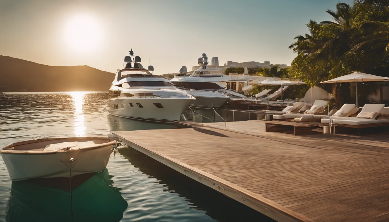 Resort,summer sunlight,sea breeze,Luxury Yacht Harbor