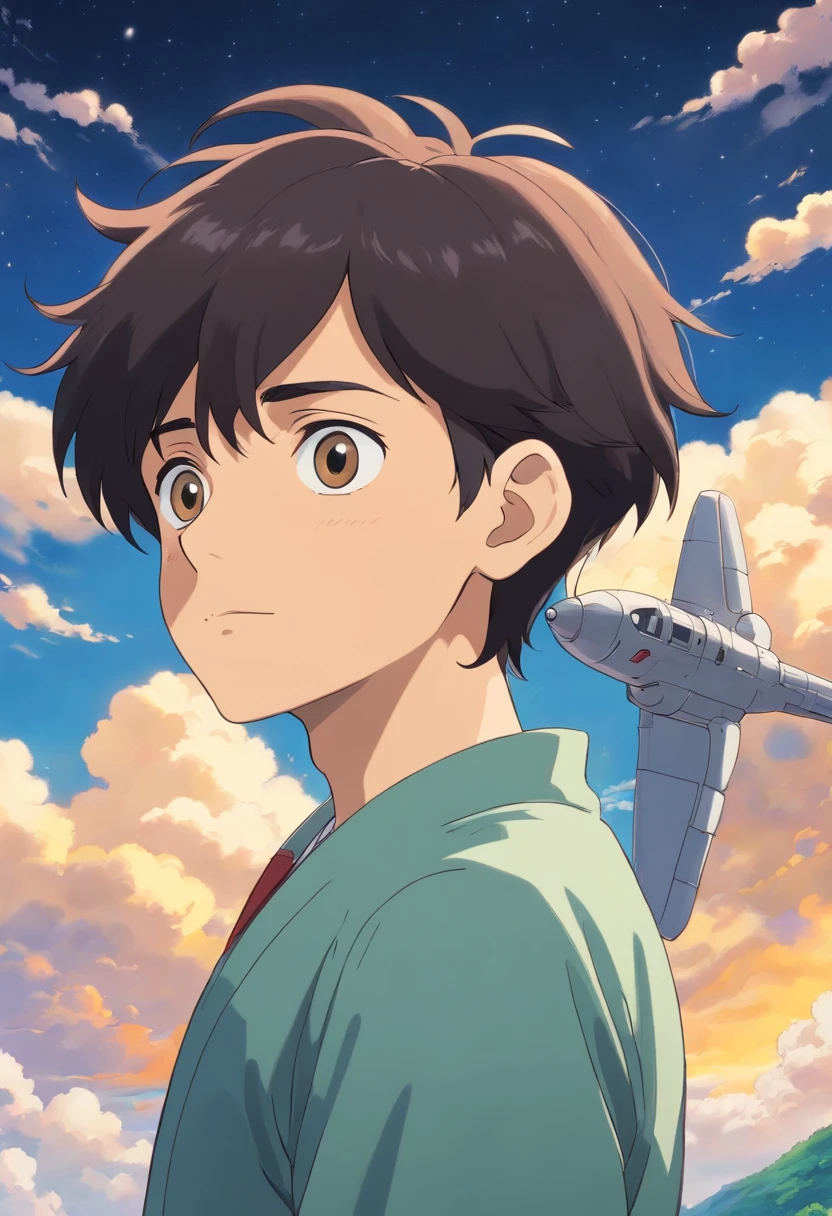 anime boy, jiro from the wind rises, black