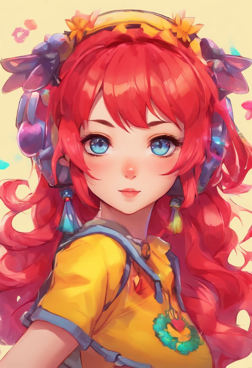Mujer ,Neon red hair:1.2), (ojos dorados:2.5), (dragon horns:35 cm), (arte digital),(Mechones de cabello detallados), (fondo oscuro), (high-contrast lighting), con sombreado