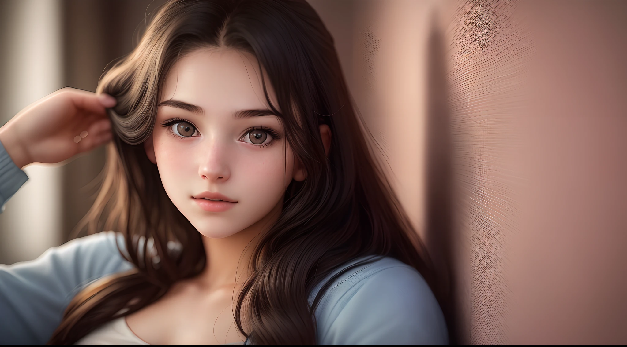 ((best qualtiy,8k,tmasterpiece:1.3)),Clear focus:1.2,one pretty woman,perfect body figure:1.4,Slender abs:1.2,(dark brown hair,:1.2)),(White button up long shirt:1.1),the city street:1.2,Highly Detailed Face and Skin Textur,Detailed eyes,二重まぶた,and wear no underwear,long leges,Bigchest,Red long-haired,curlies,Lie in the flowers,artistic pose,Grand Canyon in the background,rios,Large ancient palaces,Strange sky,flying saucer,Singular clouds,Close-up after sunset