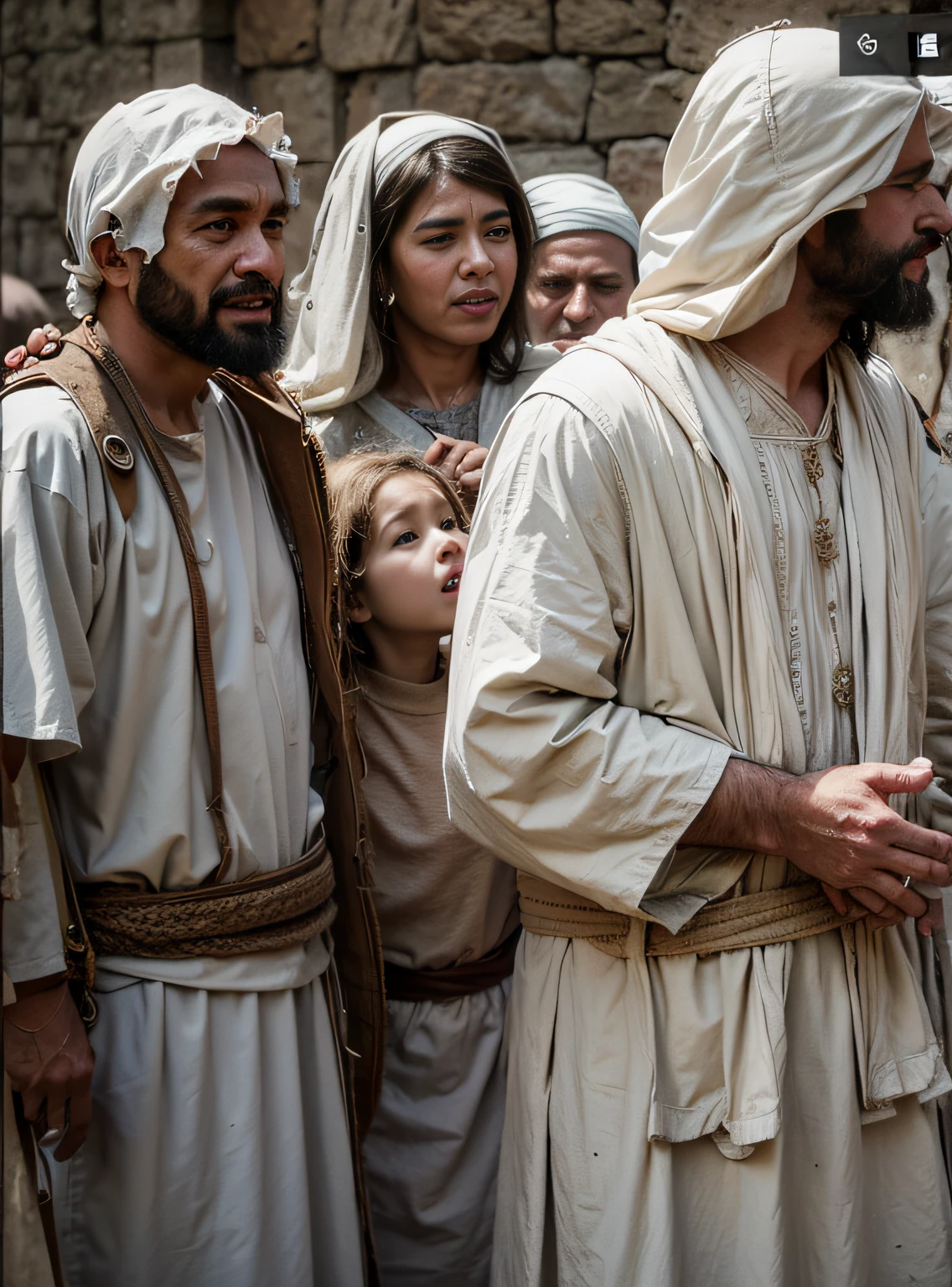 pessoas com roupas biblicas