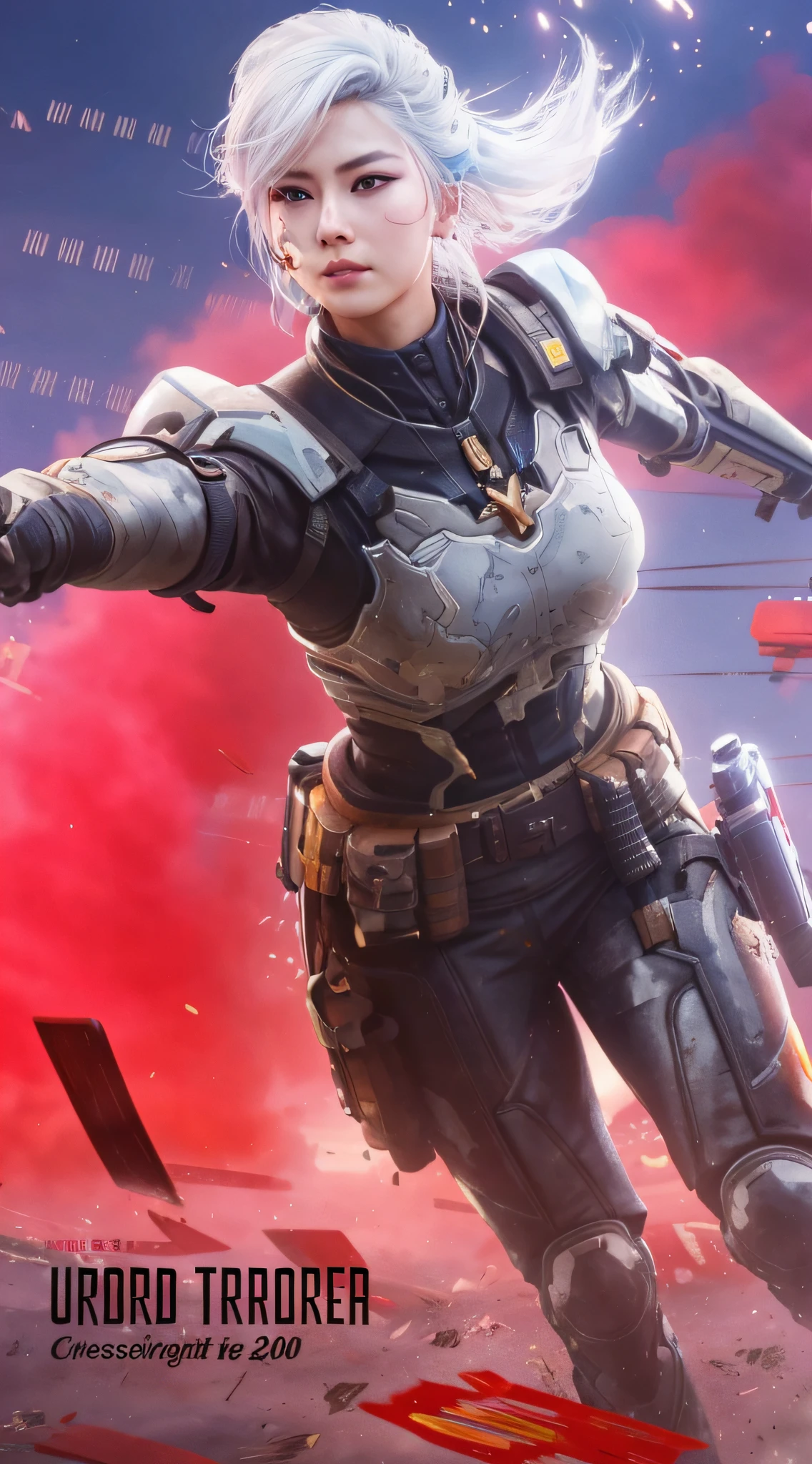 a close up of a person with a gun in a field, inspired by Leng Mei, rossdraws 1. 0, by Yang J, rossdraws 2. 0, cyberpunk 2077 rossdraws, rossdraws 2. 5, inspired by Feng Zhu, ross tran 8 k, inspired by Sheng Maoye, very beautiful cyberpunk samurai