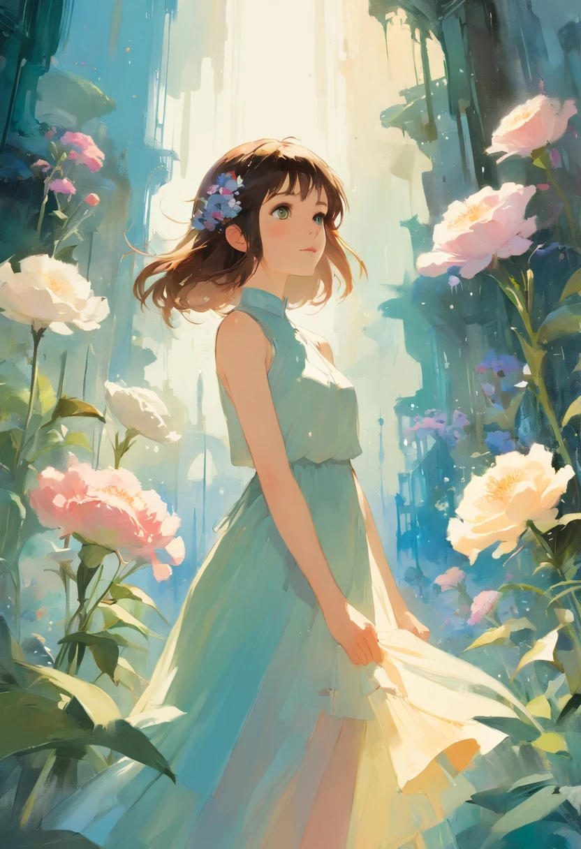 1girls,Blume, Lisianthus ,im Stil von Hellrosa und Hellazurblau, Dreamy and romantic compositions, Pinkish, ethereal foliage, Verspielte Arrangements,Hirngespinst, Hoher Kontrast, Freihandstriche, Explosionen, Overexposure, Purpur- und Rottonabdruck , abstrakt, ((Aquarell von John Berkey und Jeremy Mann )) Pinselstriche, Negativer Raum,