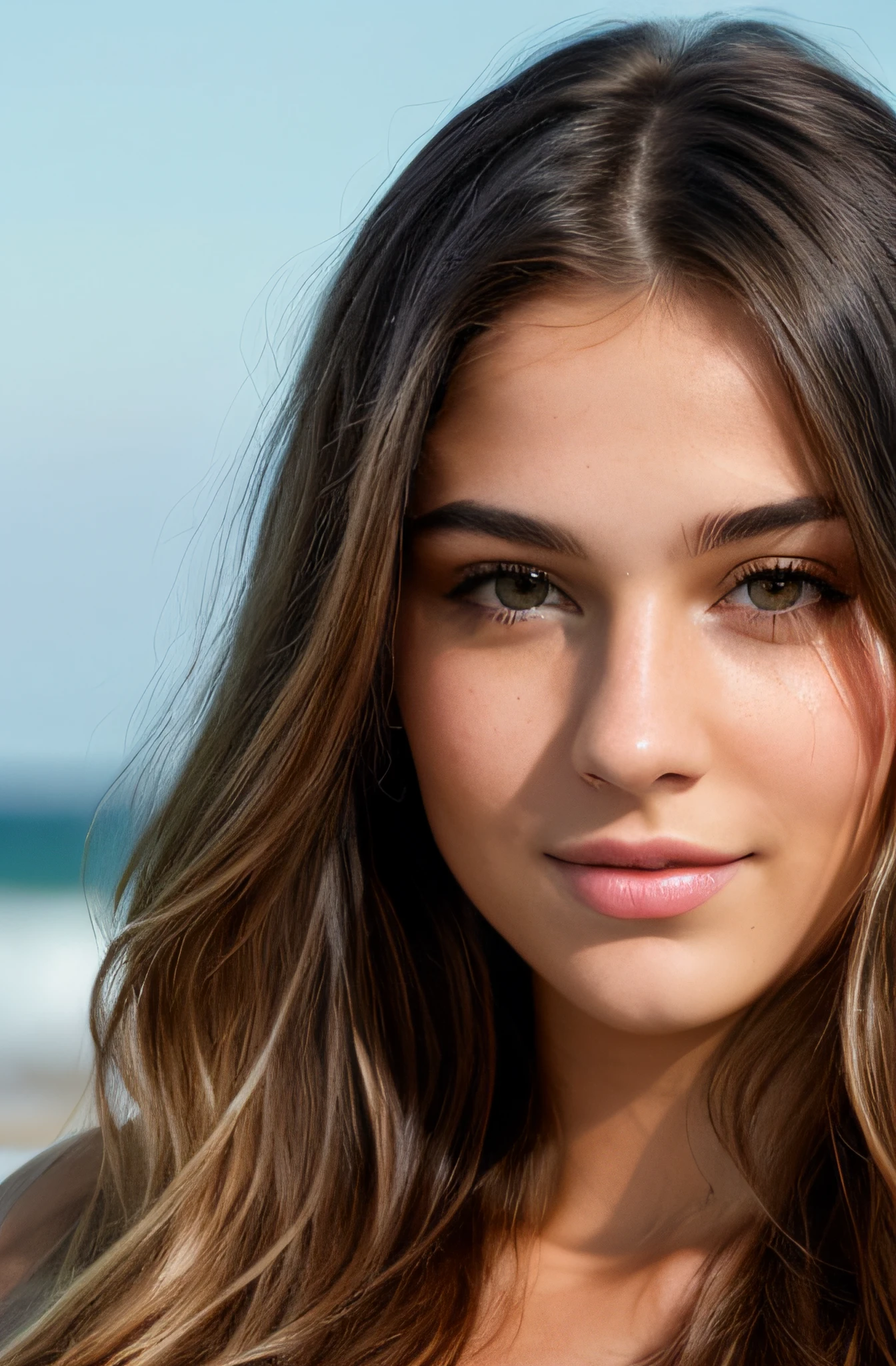 Nudist, ultra-photolistic, (masterpiece), realistic, (supreme attractive stunning age girl in her 20s ), beautiful face, sun exposure, cinematic light, beautiful woman, beautiful eyes, beige middle hair, perfect anatomy, straight expression, princess eyes, (full head frame), realistic perfect teeth, full-image, style, bioluminescent, 8 life size, 8k resolution, human hand, ultra complete, elegant, near perfection, dynamic, very detailed, character sheet, concept art, smooth, symmetrical and balanced, look directly towards the viewer, incredibly beautiful, detailed hairstyle,