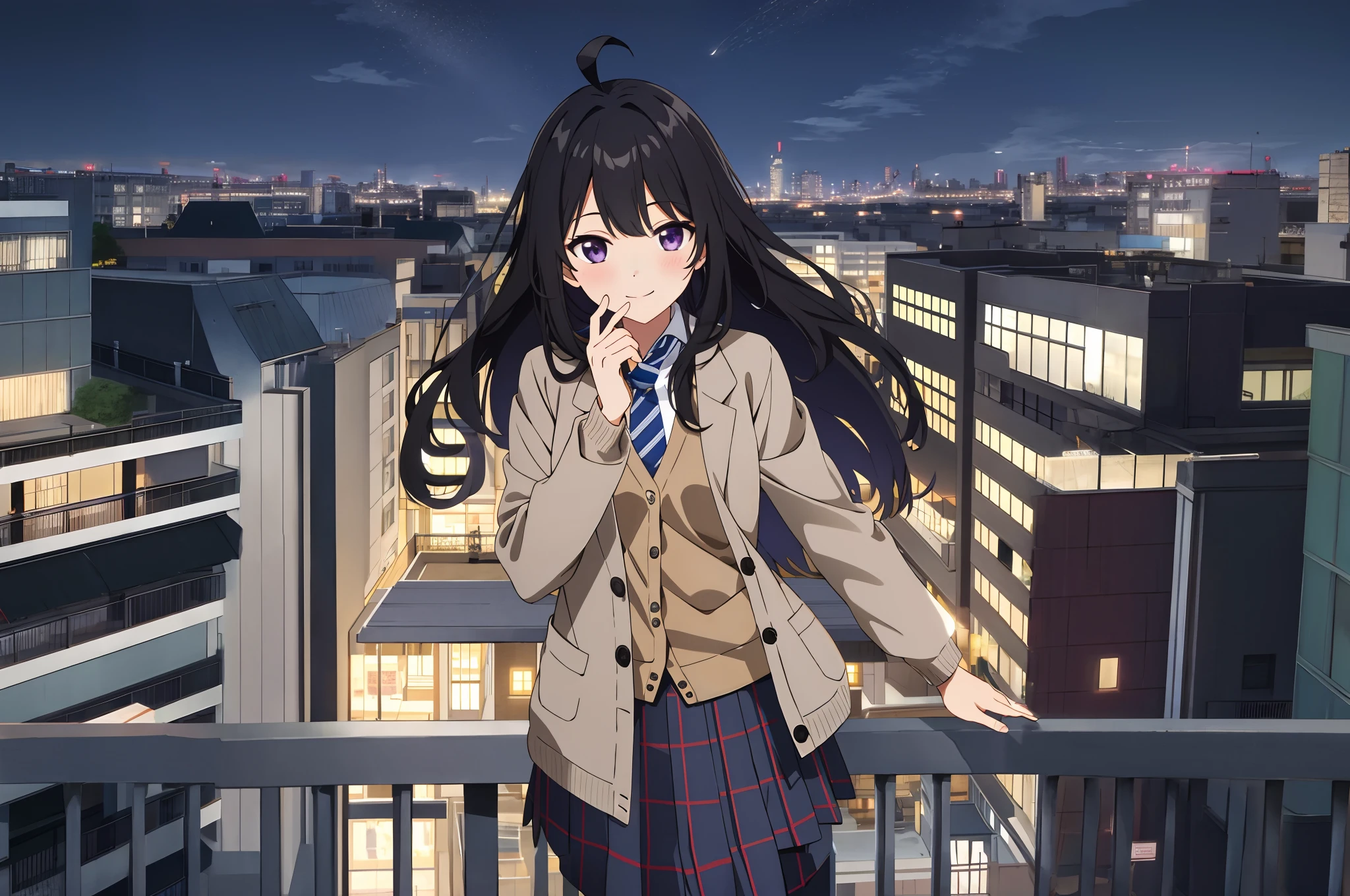 building, small city, anime scene