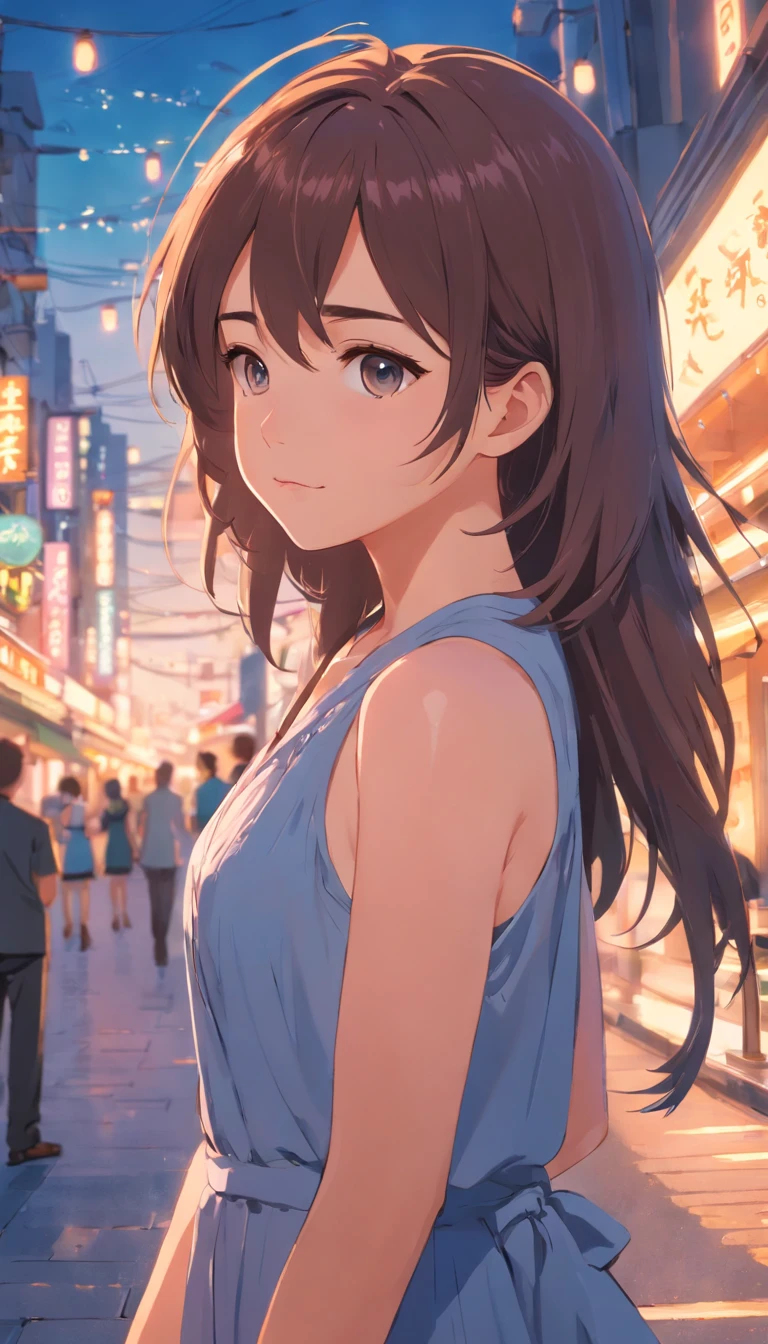 (masterpiece, best quality), 1girl, small breast, long hair, floral dress, wet hair, wet dress, see-through, transparent dress, panties, from behind, bottom, heavy rain, rain, downpour, city street, walk, summer, smile, vibrant colors, best lighting, best shadows