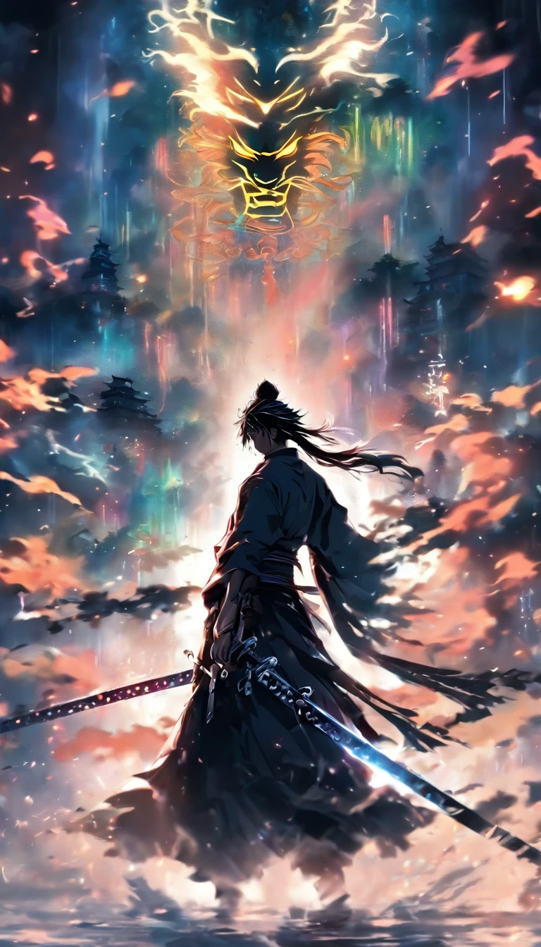 ((Masterpiece)),(Best quality)),Faraway view,There were twenty swords suspended in the air,Sword Rain,A young Taoist priest,Infinite Sword System,Glow effects,Hyper-realistic,Ultra photo realsisim,Chinese black and white ink style,Black and white,Decolorization,Smudge,ink,8K,super-fine,high qulity,OC renderer