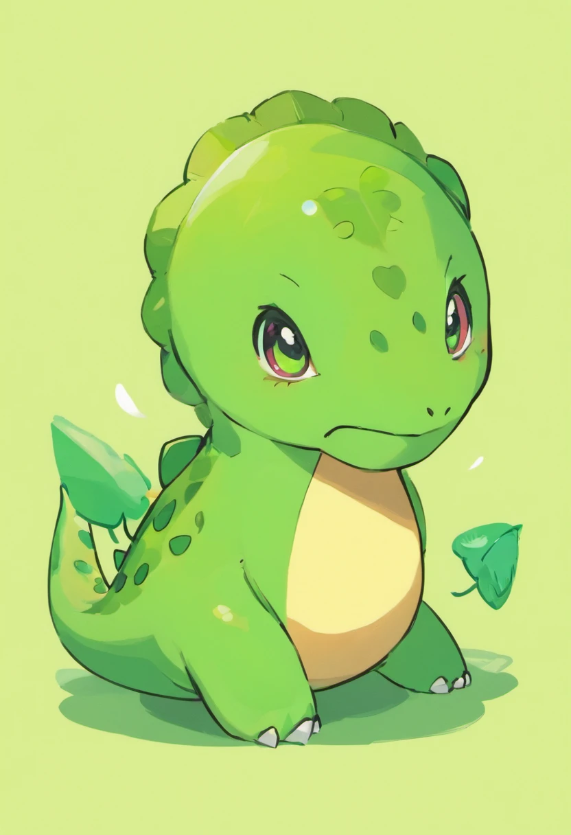 Kawaii happy dinosaur,green color,Babe