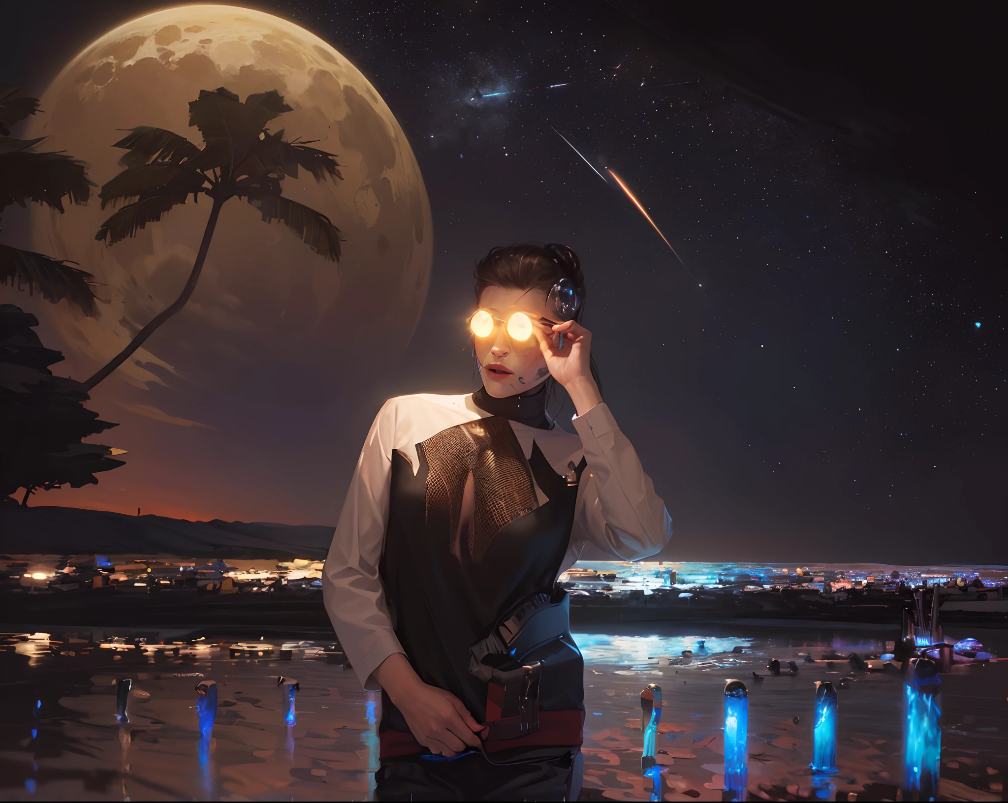 ((Best quality)), ((Masterpiece)), (Detailed), (inspiring), Astronaut DJ mixing music on cosmic dance floor,Old tube amplifiers,stellar, Mushrooms, (Celestial troughs:1.2), (Galactic rhythm:1.1), (Stellar beats:1.1), Pulsating neon lights, Futuristic DJ equipment, (Energetic posture:1.2), (Dynamic composition:1.1), (Medium shot:1.1), wallpaper hd