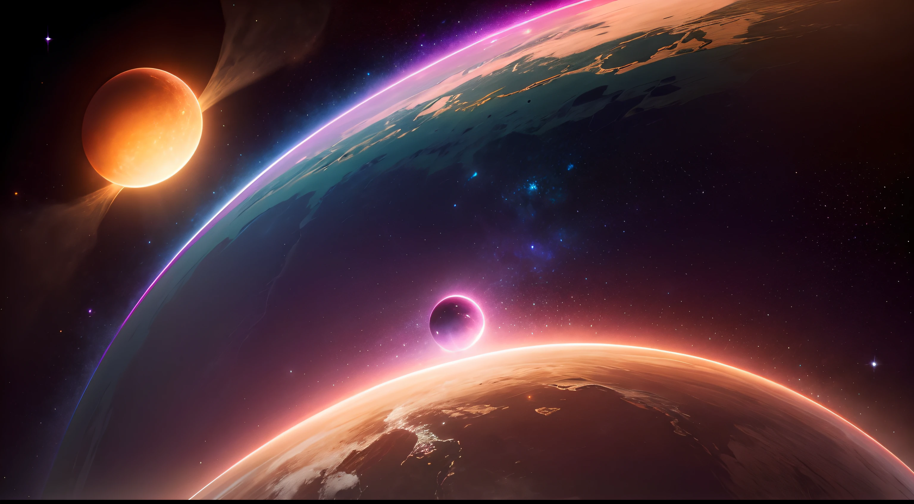 Zyphoria is a gaseous planet in a distant solar system, enveloped by an iridescent atmosphere that shimmers in a dance of vibrant colors.
