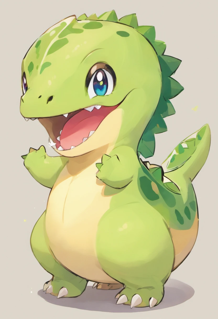 Kawaii happy dinosaur，Babe，full bodyesbian，Solid，Dinosaur mouth
