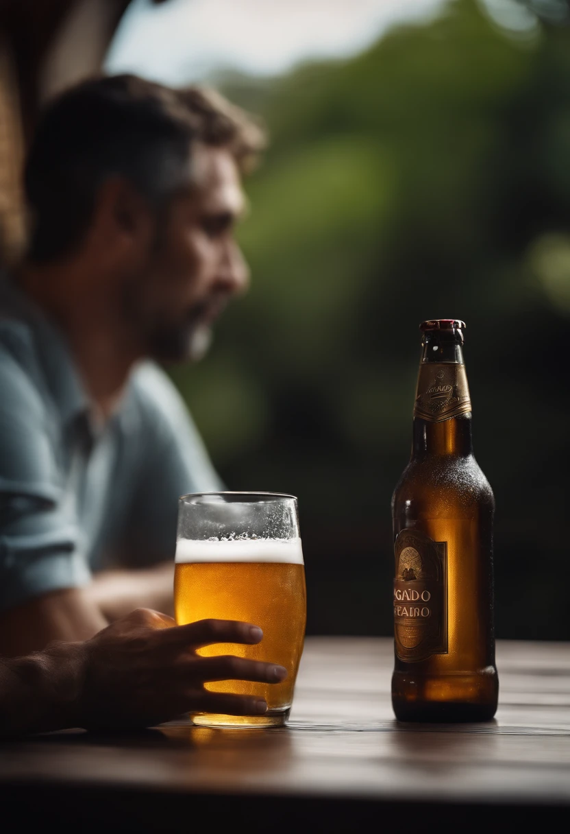 caminhoneiro cansado suado tomando cerveja