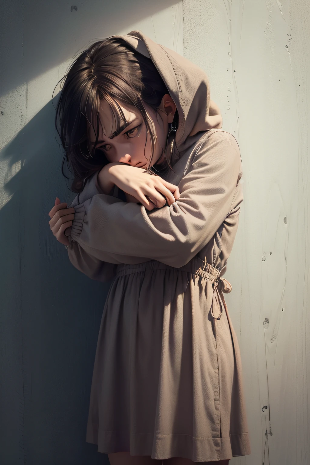 Contexto Subsequente: An image that symbolizes anxiety and worry, perhaps someone thinking or expressing concern.