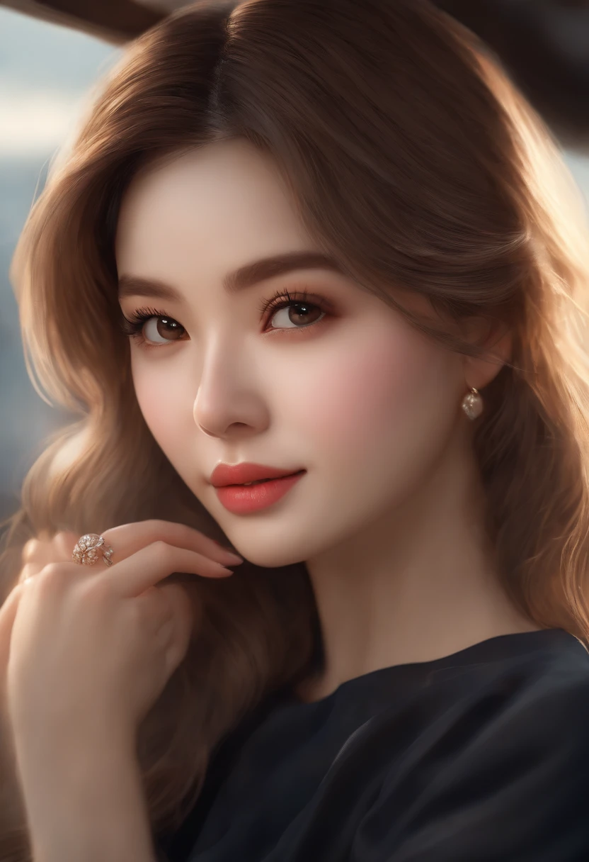 (high quality,4k,8k,highres,masterpiece:1.2),ultra-detailed,(realistic,photorealistic,photo-realistic:1.37),portraits,beautiful detailed eyes,beautiful detailed lips,long hair, 16 years old girls,girl with long hair in expensive dress sitting on a coffee shop, gesture,Mare,professional,vibrant colors,soft lighting,subtle shadows,messy bun,hair strands,buttoned-up shirt,pleated skirt,light breeze,stunning graceful posture,confident expressions,expressive eyes,curvy eyelashes,subtle blushing,sparkling highlights,sharp details,soft skin,precise shading,luminous atmosphere,dynamic composition,realistic rendering,sublime artwork, small rounded eyes, Chinese teen an smiling eyes, glossy pink lips, alluring cute smile, show crossed legs, korean looks,