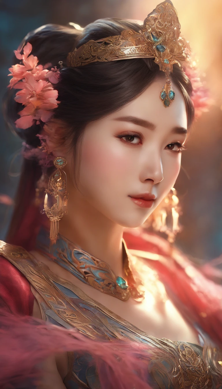 5 girls cute face, Wunderschön Mitken, a beautiful girl, Schwarzes Drachenhorn, langes schwarzes Haar, Schwarze Augen, Tear Mole, Ganzkörperesbian, lange Beine, C-cup, Hintergrund im Freien, Beherrsche die Bestie, clear facial features、amazing facial features, Ancient Chinese Costume、Chinesischer Cyberpunk, Haarschmuck, Super komplexes Design, Xiu Xian Costume, Historical costume, Atemberaubende Beleuchtung, oc gerendert, Cinematic Rim Light, feines Licht, tmasterpiece, Super Detaillierung, Epische Komposition, hyper HD, High quality, 32 Tsd., Info, C4D, masterpiece, ccurate, anatomically correct, high details, high quality, highres, best quality, award winning, textured skin, UHD