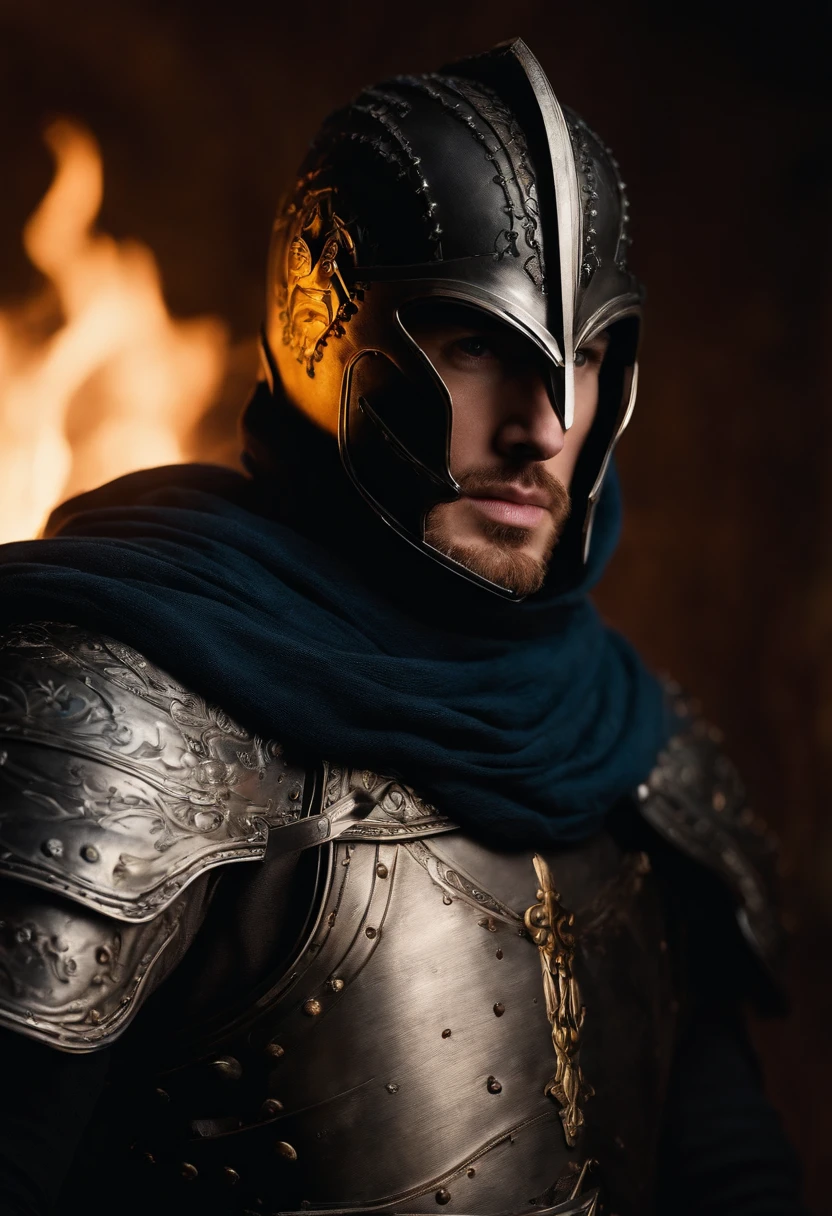 Chris Evans, Elite Knight, Dark Souls, realistic shooting, ultra sharp focus.