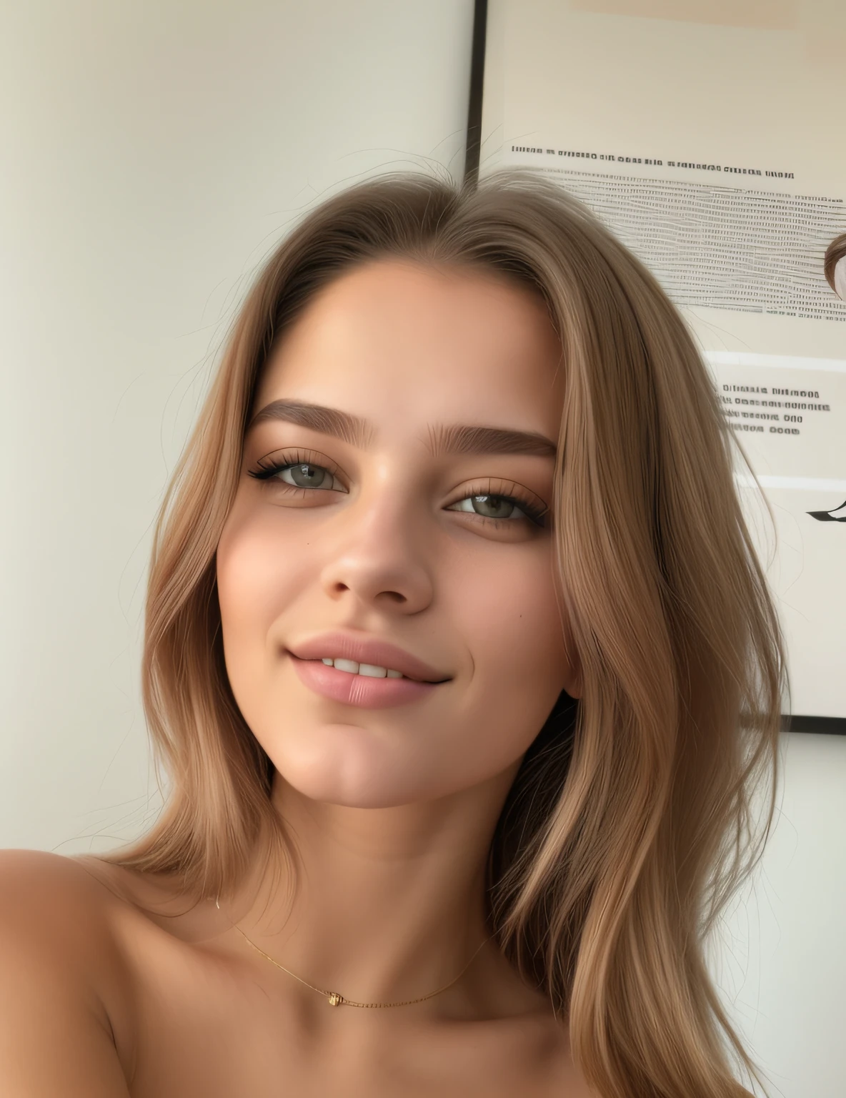 mulher arafed com uma camisa branca e um colar em, Anna Nikonova aka Newmilky, Angelina Stroganova, Anastasia Ovchinnikova, Retrato de Nicole Aniston, Retrato de Barbara Palvin, julia gorokhova, Alexandra Waliszewska, sorriso bonito e sedutor, Mulher francesa de 18 anos, Sofia Emelenko ultra realistic