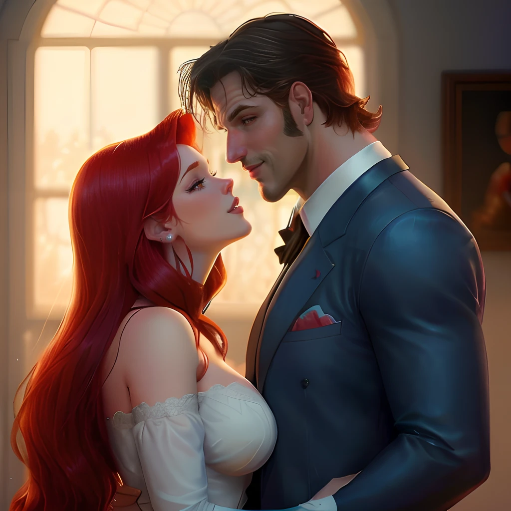 casal lindo, Arthur Morgan, Jessica Rabbit redhead, romantico, beijo, sensual