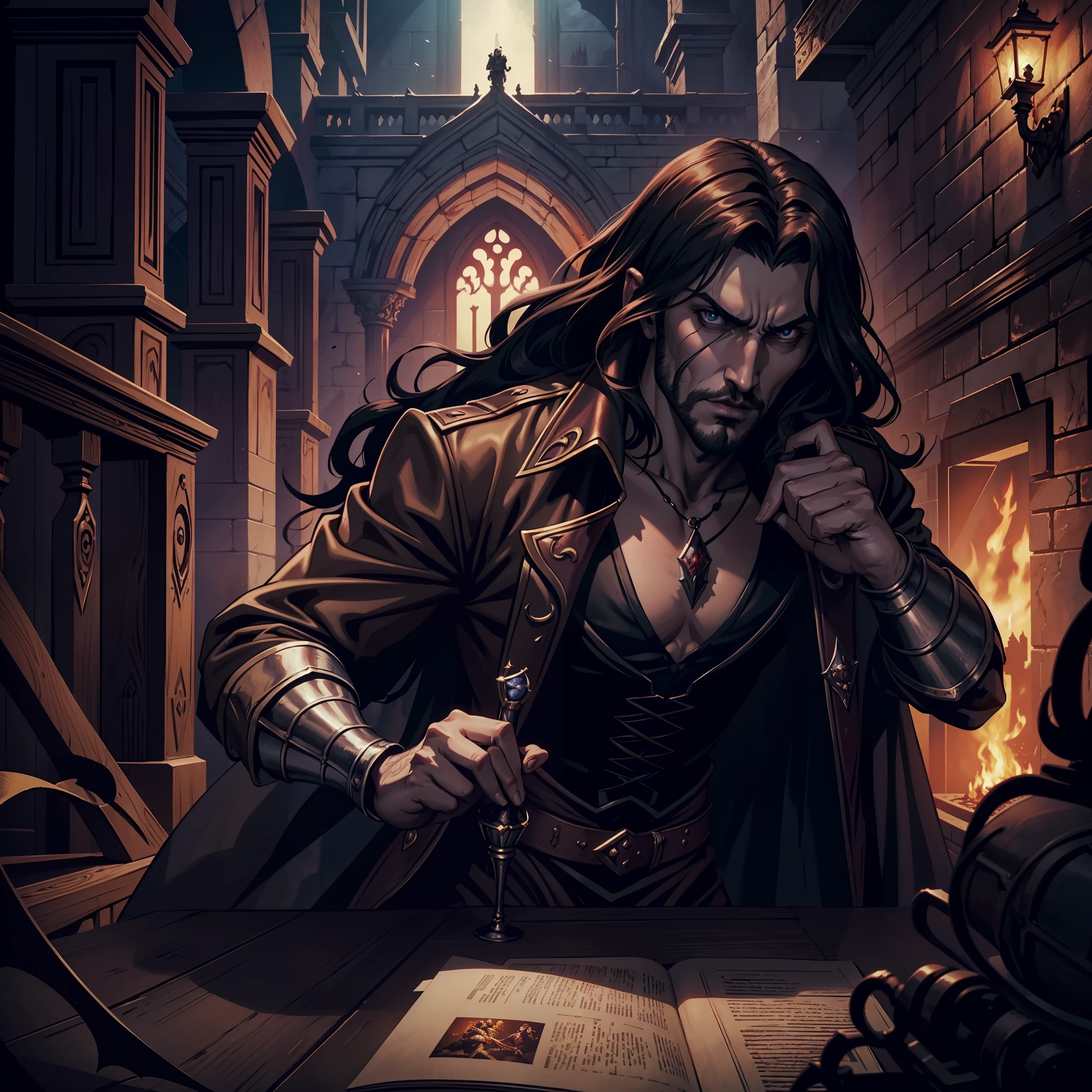 Castlevania Lord of the shadows hyper realistic super detailed Dynamic shot master piece scene cinématique scènes movie Epic Legendary Lord Dracula célébration