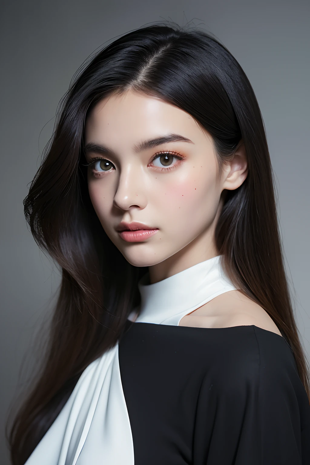 (masterpiece:1.3), (8 thousand, realistic, RAW photos, best quality: 1.4), (1 woman), (extremely beautiful face), (extremely beautiful body), (long eyelashes), (double eyelid), , (realistic face), (black hair, long hair:1.3), beautiful hairstyle, realistic eyes, beautiful and delicate eyes, (realistic skin), beautiful skin, (blouse), absurd, attractive, ultra high resolution, extremely realistic, very detailed, golden ratio, naked,