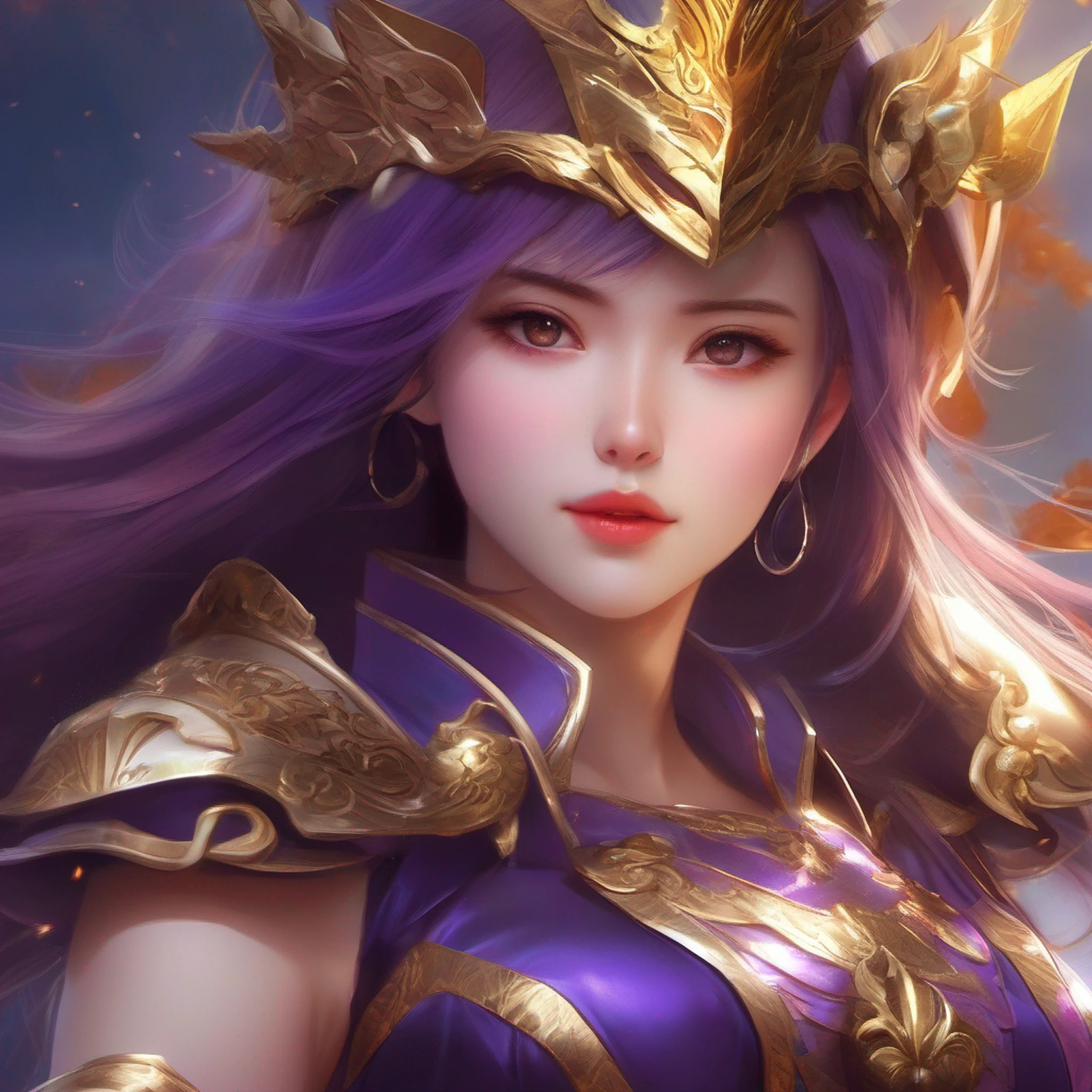 (master part, arte bonita, best quality:1.4), close-up de uma mulher em (vermelho brilhante:1.0) e (Purple:1.1) vestir, (hold shiny golden sword in right hand:1.2), armadura bonita, (Rosto bonito perfeito:1.2), Menina da armadura, Chengwei Pan em ArtStation, por Yang J, arte de fantasia detalhada, arte de personagem impressionante, fanart melhor artstation, epic exquisite character art, Artgerm extremamente detalhado, arte de anime digital detalhada, Artgerm em ArtStation Pixiv, 8k