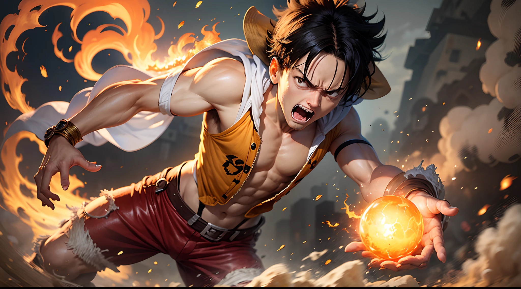 luffy blocking a fireball --auto --s2