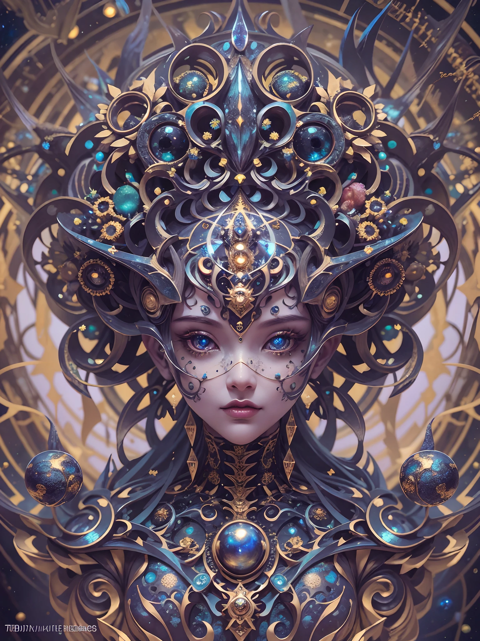 <lora:Digital_Human:1> S001_SeltinSweet_v2 fractal art, dark art