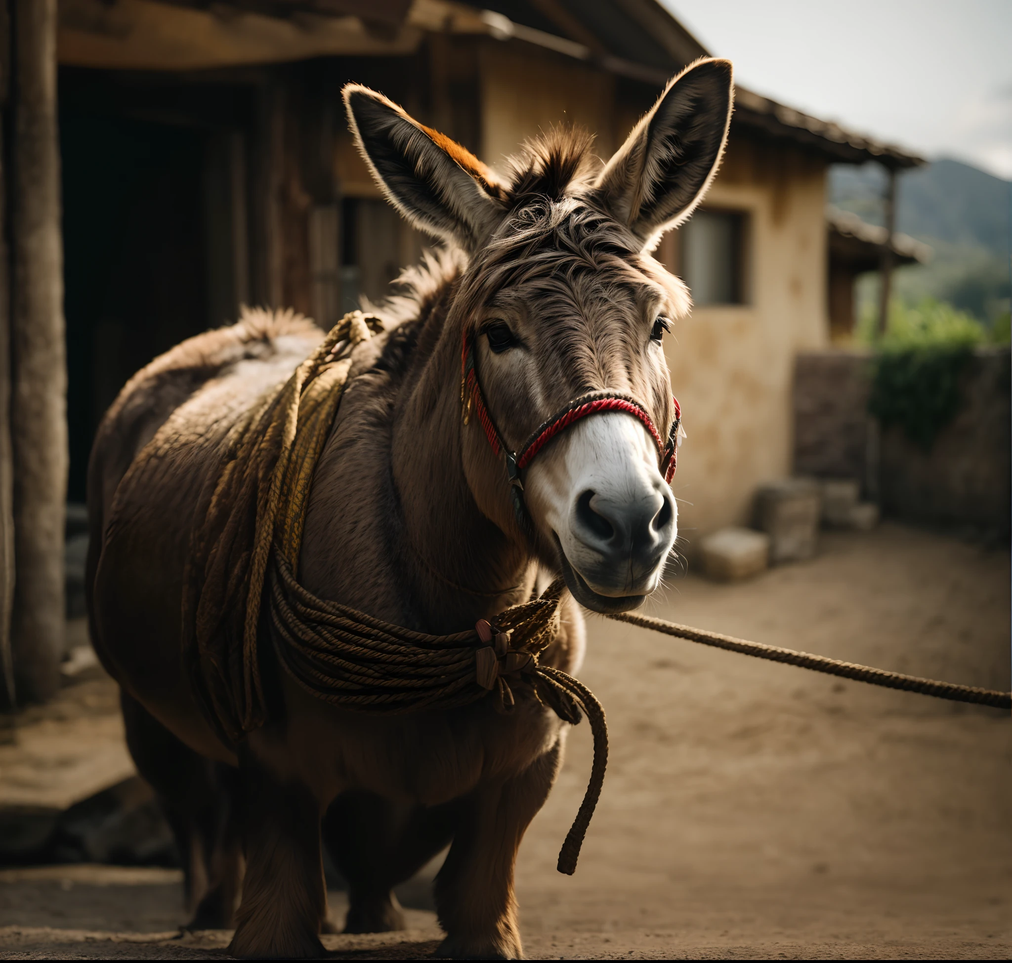 there is a donkey that is tied to a rope, burro, burro selvagem bonito, Directed by: Matthias Weischer, orelhas de burro, mula, foto de retrato, foto de retrato em close-up, Close portrait, Directed by: Etienne Delessert, close - foto retrato acima, Directed by: Dietmar Damerau, Directed by: Daniel Lieske, close up foto de retrato, Directed by: Sebastian Spreng, Directed by: Alexander Robertson