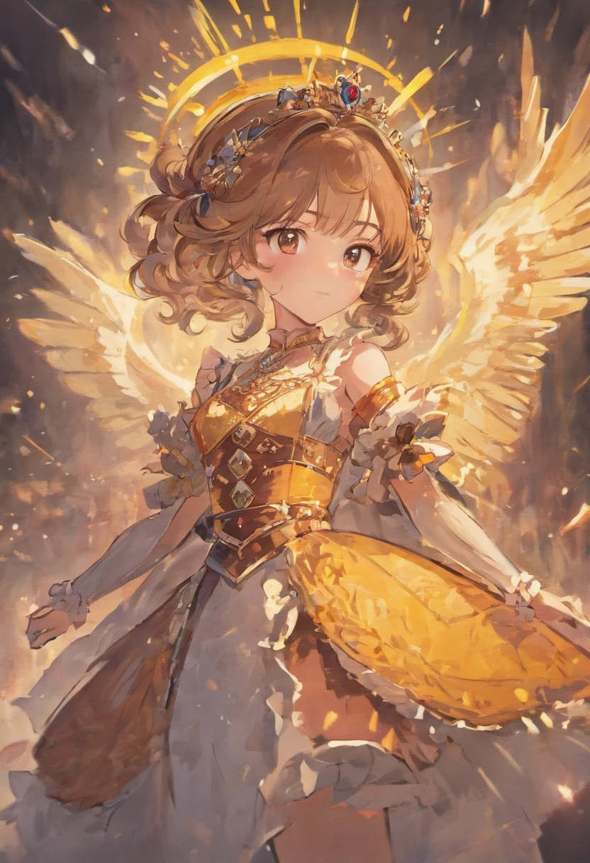 Describe a beautiful woman who already has 2 children with brown hair and royal princess clothes
