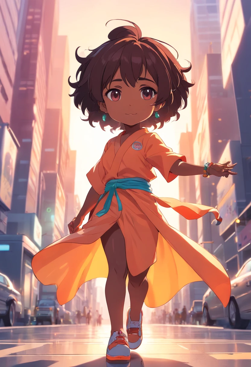 super deformed chibi small black woman