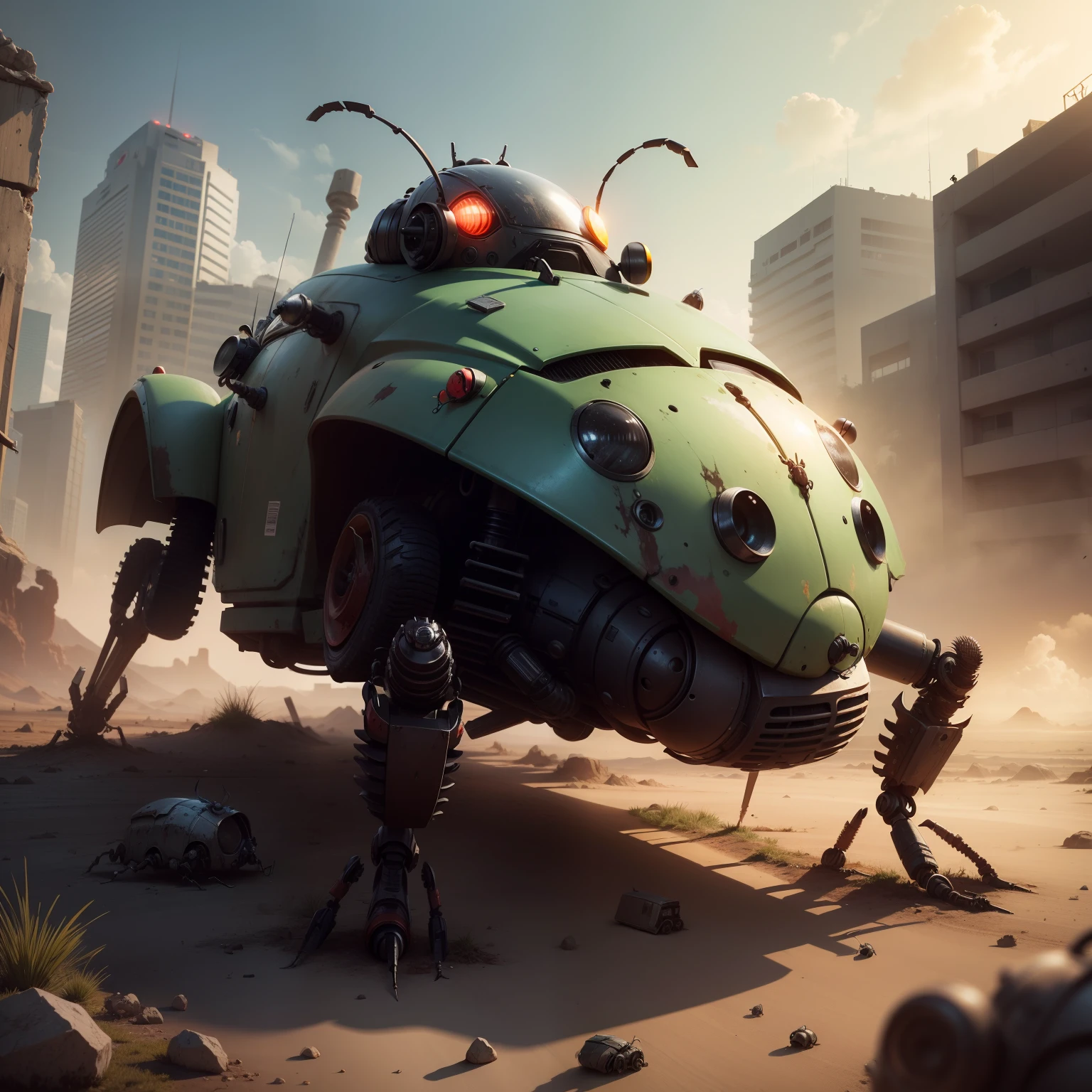 Post-apocalyptic robot beetle insect