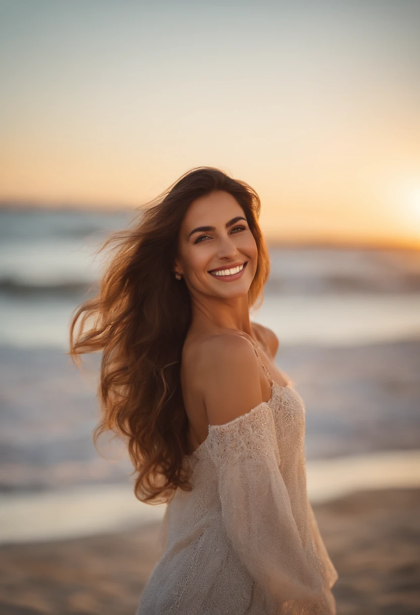 smiling woman with long brown hair on the beach at sunset, beautiful smiling face, smiling young woman, gorgeous attractive face, soft smile, beatiful smiling face, beautiful and smiling, beautiful face woman, glowing skin face, attractive beautiful face, warm and gentle smile, smiling fashion model face, beautiful face and flawless skin, smiling confidently, subtle smile, smiling woman named FARAH