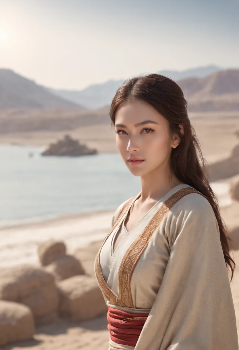 (Ultra photo realsisim, Intricate, epic cinematic scenery), (Mind Destroyers search for the legendary Lost City,(RAW Photo, Best Quality), (Realistic, Photo Realistic: 1.3), Best Quality, Highly Detailed, Masterpiece, Hyperdetail, Illustration, 1 Girl,complete_body(head to feet),Dynamic Angle, ((Beach)), messy_long_hair, Best Quality, Extremely Detailed CG Uniform 8k Wallpaper, Ink, Amazing, Cinematic Lighting, lens_flare,dunhuang_style ,full bodyesbian) (In the bustling port), (Intricate, A lot of small details, Amazing lighting, stunning environment), (Colorful, Ultra photo realsisim, High quality, Highly detailed, Sharp focus, 8K UHD, ultra-realistic realism)