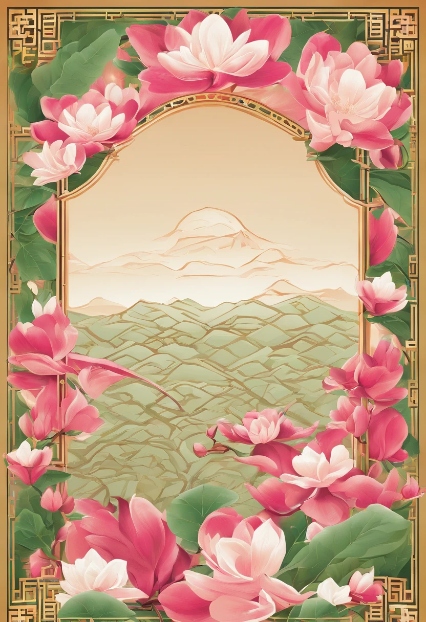 equinoccio，Traditional Chinese solar terms，(((Flores de magnolia)))，Estilo nacional，Viento de tinta，solid color background，tiene escote(((golondrinas)))Vuela en el cielo，Vista horizontal，No te dejes caracterizar，No te dejes caracterizar,No compilar