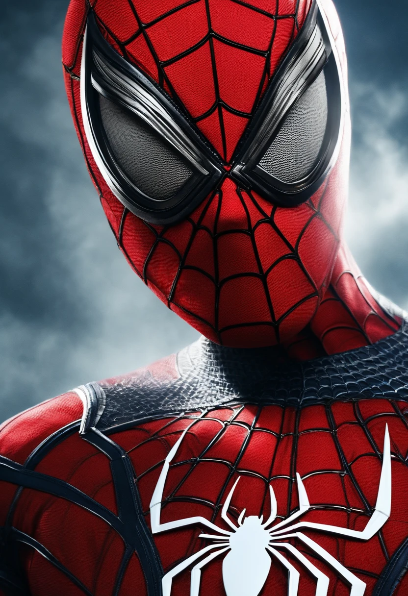 dark scene, (shot of a woman wearing a spiderman costume), (skinny body:1.4), night city, (mist:0.2), highest quality, particles, light rain, girl focus, breasts, (large breasts:1.7), night, outdoors, rain, dark atmosphere, lightning, detailed background, masterpiece, moody, (realistic:1.3), latex combat clothes, torn mask, (skinhead:1.2),perfect face, perfect hands, perfect skin, perfect lighting, perfect shading, (realistic fabric texture), volumetric shading, subsurface scattering, hyperrealistic, dynamic pose, dynamic movement, (photorealistic:1.5), ((empty hands)), full body in frame, spider girl, woman spider-man