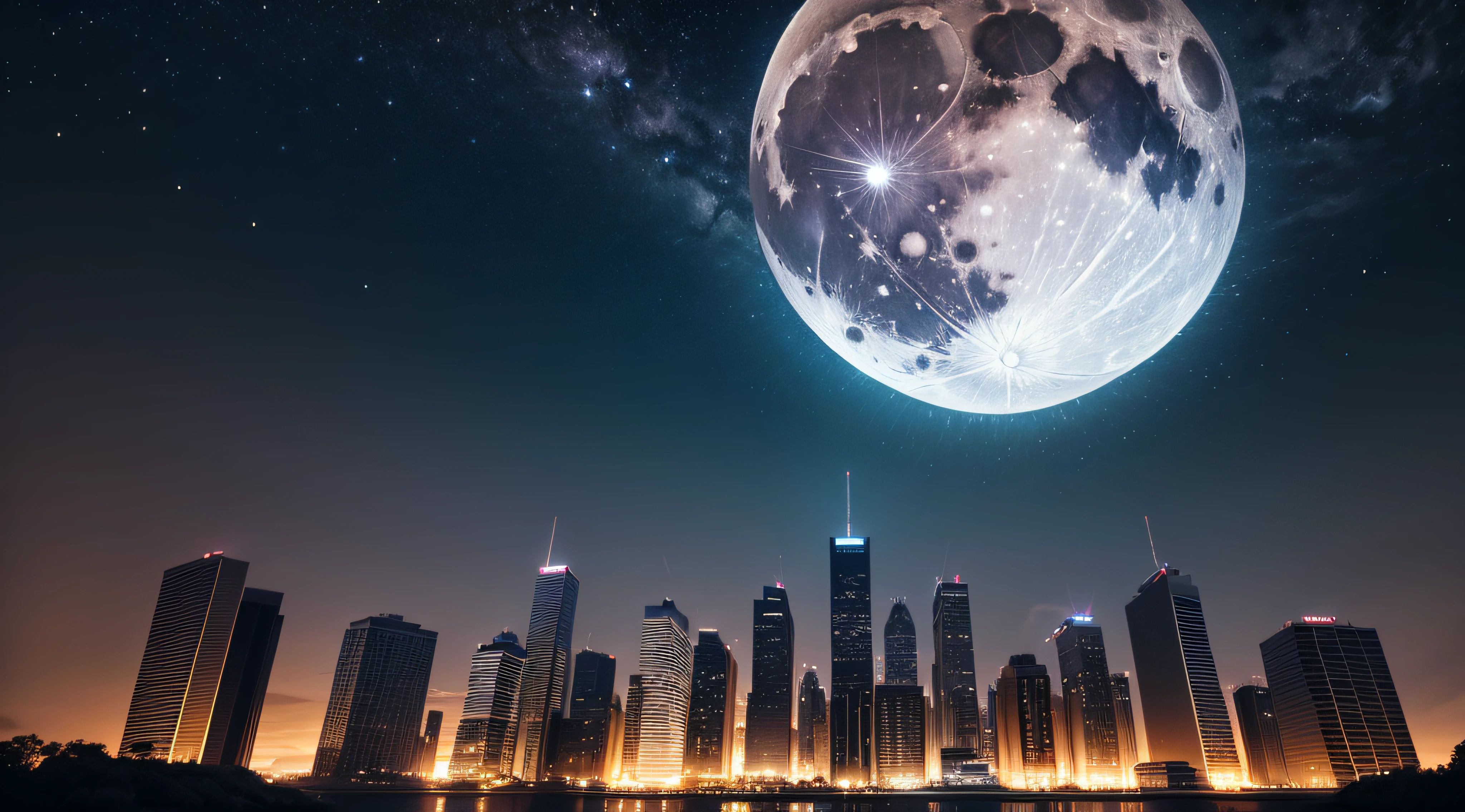 night sky with a full moon