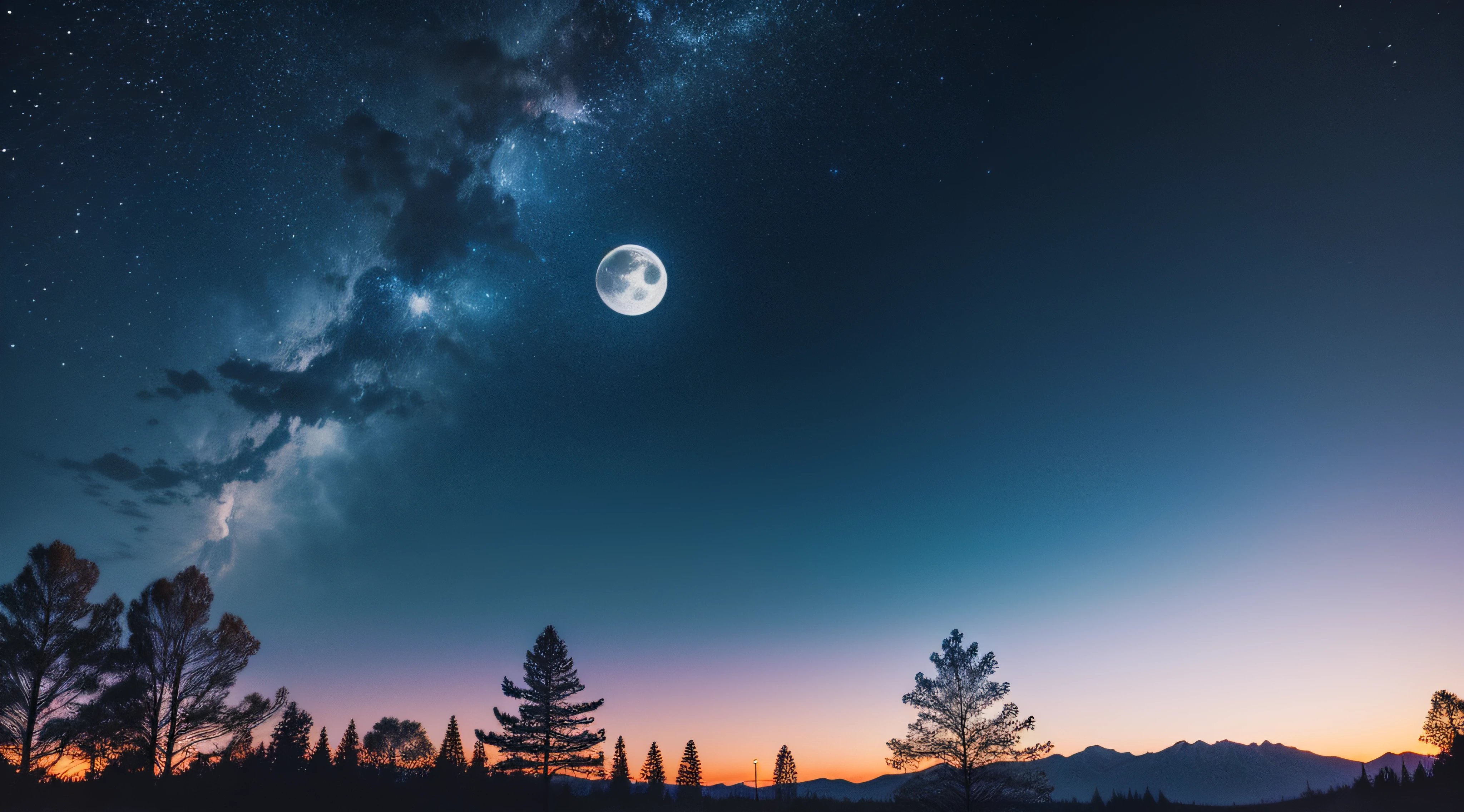 night sky with a full moon