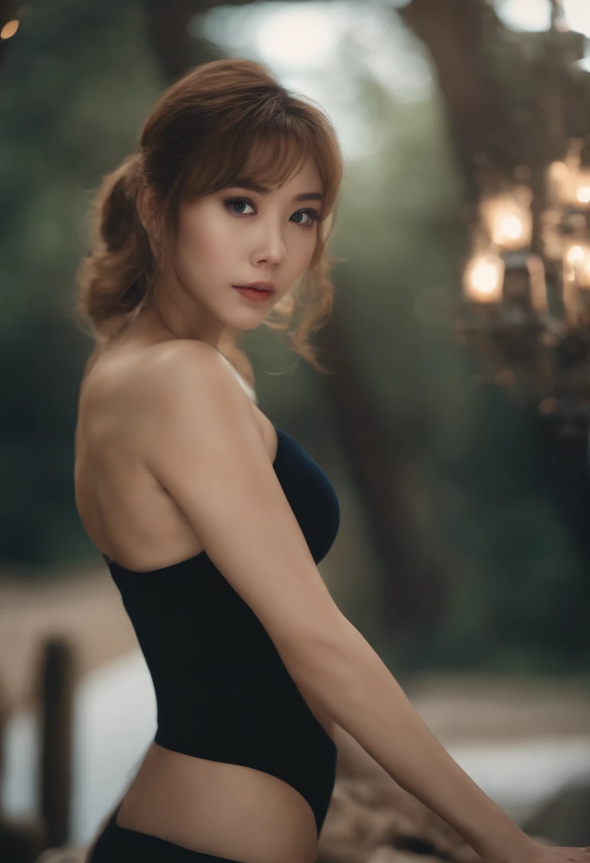 masterpiece,perfect anatomy,beautiful detailed eyes,super detailed skin,1girl,japanese,light brown hair,actress,large breasts,nipple,beautiful skinny legs,pussy line,(nsfw)