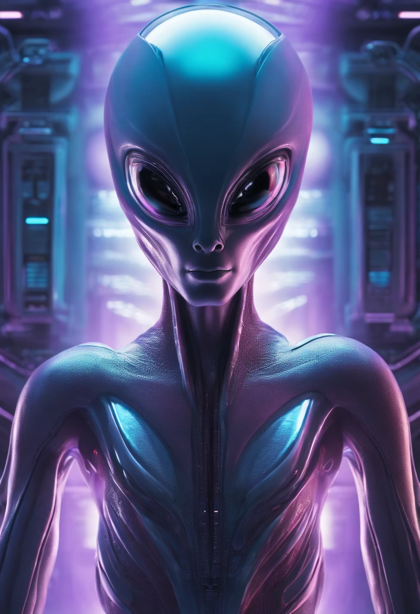 "Alien inside the futuristic alien medical research laboratory, Slender-bodied alien inside alien cell regeneration room, Giant multifaceted eye alien exploring alien hologram, Alien in futuristic alien costume inside the extraterrestrial genetic healing lab, Ete-Grey pink and purple alien in innovative alien environment, alien with telepathic abilities inside the alien medical research center, Curious and affectionate hybrid alien inside the futuristic alien laboratory, alien with multiverse view through the almond pupil inside the healing alien light chamber, Alien with bio-organic appendages on an alien humanoid body at the Alien Science Laboratory, alien with telepathic texture details inside the portrait of a humanoid alien, alien exploring the alien environment with advanced 3D modeling technology, Alien in futuristic costume with surreal lighting effects inside the futuristic alien room, alien with alien cybernetic implants in an alien medical research lab, alien with digitally enhanced alien atmosphere, Blue alien with elongated head inside an alien cell regeneration laboratory."
