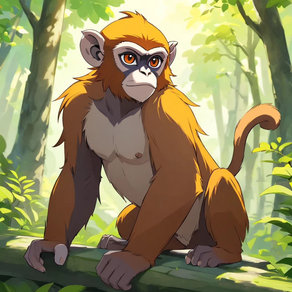Langur Monkey, Amber, masterpiece, best quality