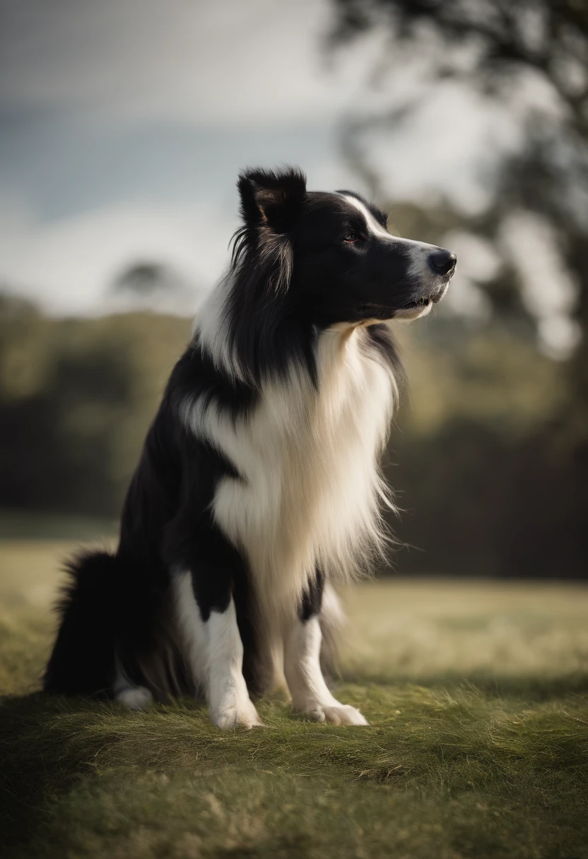 Make a long-haired Border Collie dog at a dog show