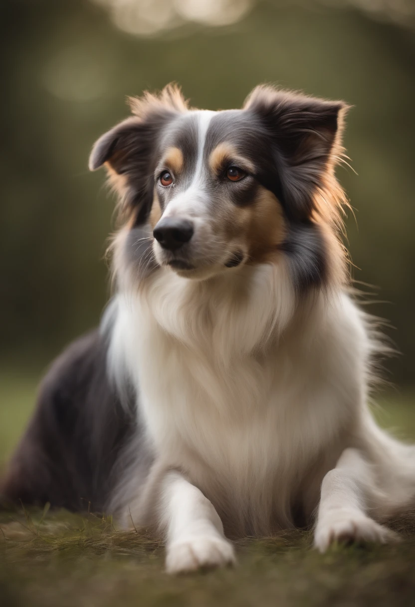 Make a long-haired Border Collie dog at a dog show